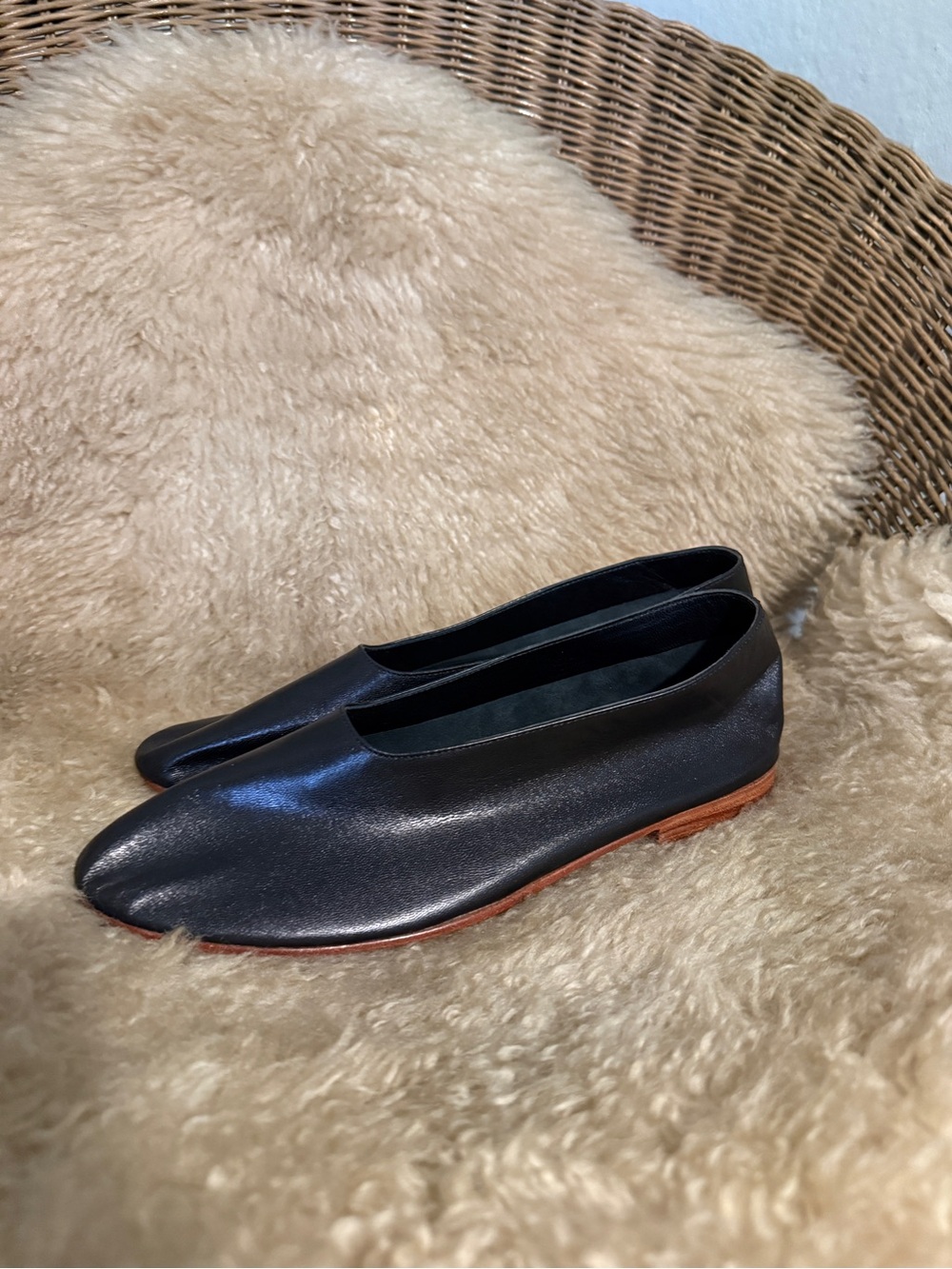 New Martiniano Glove Leather Flats Black 40.5 $580 - Picture 2 of 3